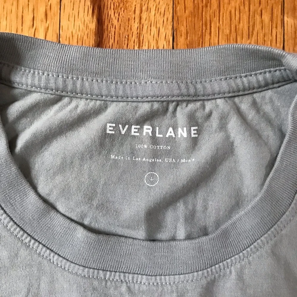 Everlane Pale Green Crewneck Short Sleeve Tee Large - Picture 3 of 9